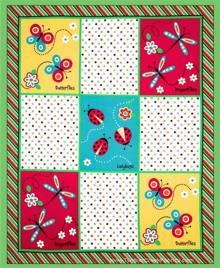 All The Buzz Dragonflies Fabric Panel